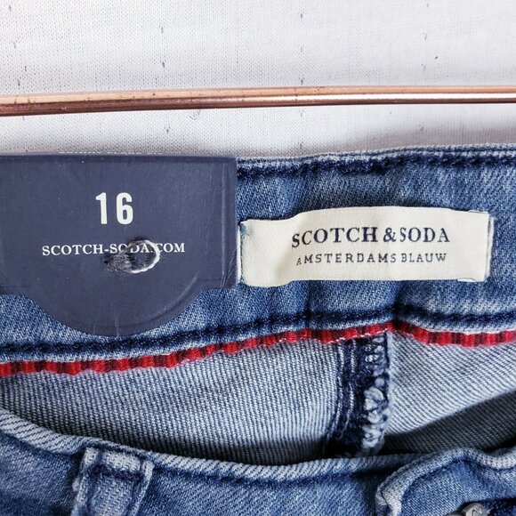Scotch and Soda Lulu Skinny Flare Bootcut Jeans size 16 NWT Medium Wash - Picture 3 of 12